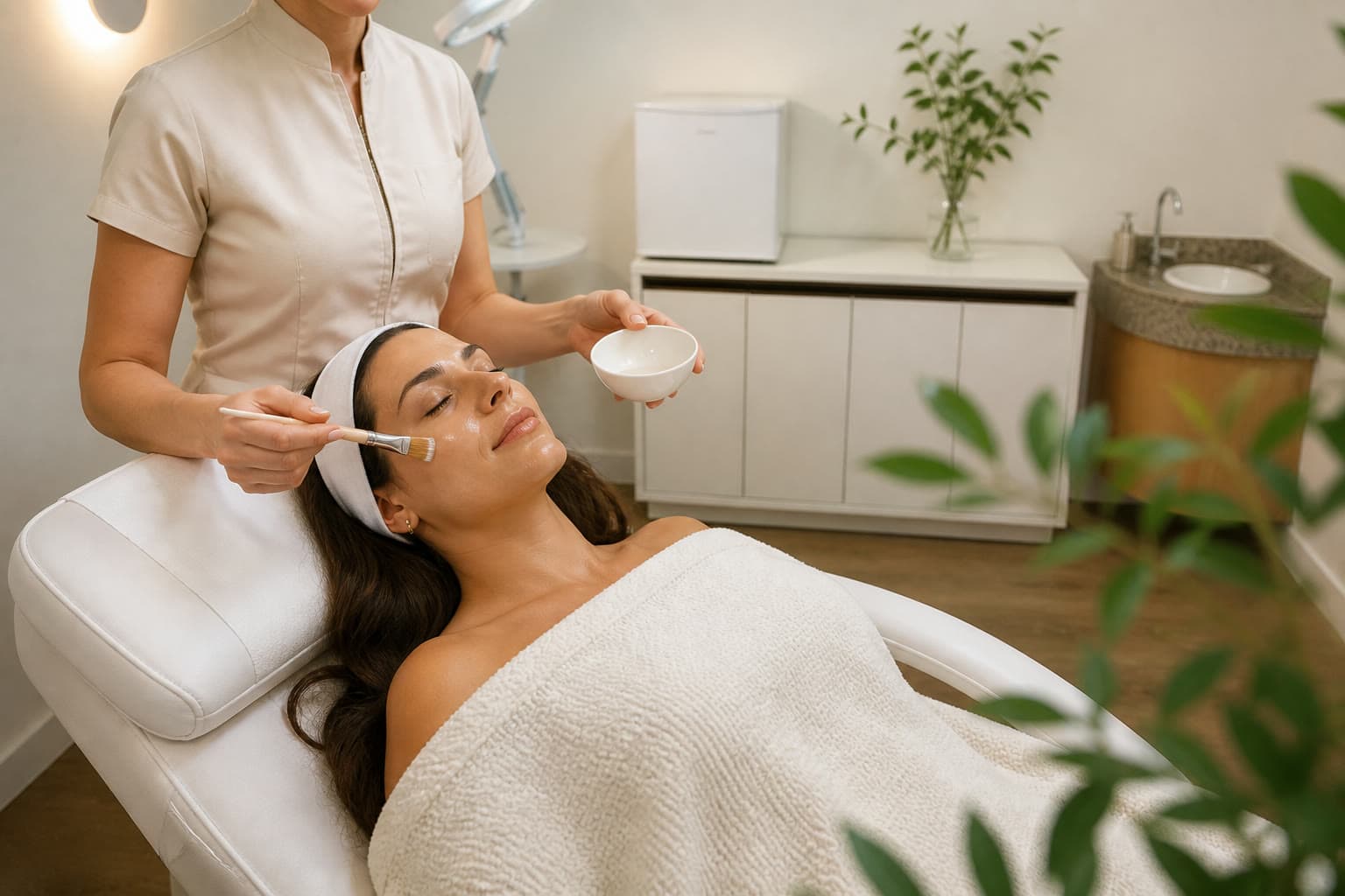 Atendimento de estética facial no Harmonia